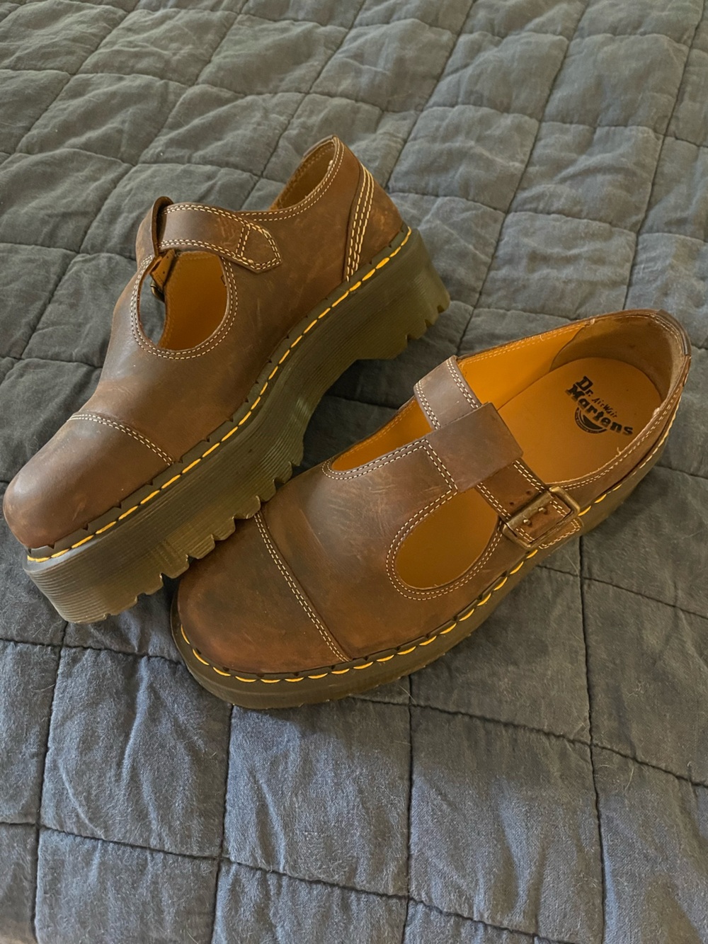 Dr. Martens Crazy Horse Bethan Platform Mary Jane Shoes - Picture 2 of 4